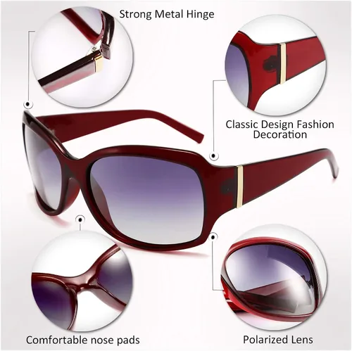 Vista 4 de FEISEDY clásico de gran tamaño polarizado gafas de sol mujeres Wrap Square Shades B2504