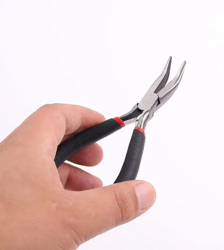 Vista 3 de Mini alicates de nariz doblados Multifunción Pelacables de precisión de alambre de mano Herramienta de fabricación de joyas con cuentas de alambre