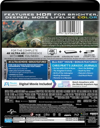 Vista 2 de Jurassic World Fallen Kingdom Blu-ray