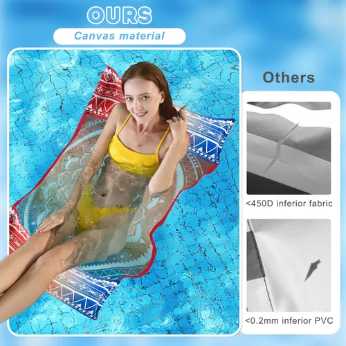 Vista 5 de Silla flotante de piscina, paquete de 2 flotadores de piscina para adultos, 4 en 1, flotadores multiusos para piscina, juguetes flotadores