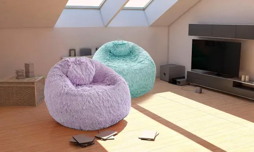 Vista 8 de BCU Funda para Silla Puf Ultra Suave Esponjosa de Piel Sintética Falsa Funda para Puf de Felpa Funda para Sillas de Sala de Estar para Adultos