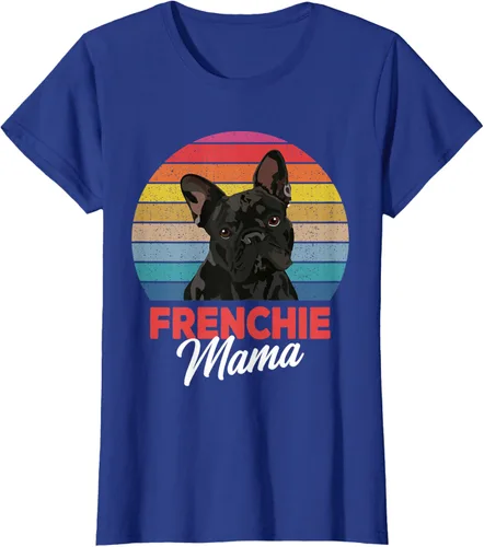 Vista 60 de Frenchie Mama - Camiseta divertida de regalo para niñas y perros Bulldog Francés, Negro, S