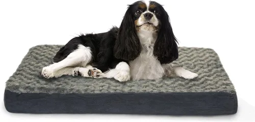 Vista 4 de Furhaven Cama de gel refrescante para perros medianos/grandes de hasta 55 libras con funda extraíble y lavable, colchón de gamuza y piel sintética