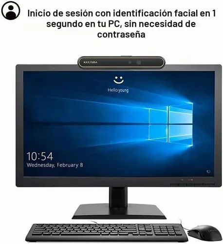 Vista 2 de Cámara USB IR de reconocimiento facial para Windows Hello, RGB 1080P (nivel de entrada) Webcam con micrófono dual