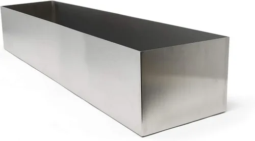 Vista 10 de Buhbo Maceta rectangular moderna de acero tipo artesa de 16 pulgadas, negro Negro Con Drenaje