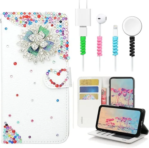 Vista 9 de Bling SSBLDwCPSeries-16 - Funda de piel con tapa y protector de cable, diseño 3D