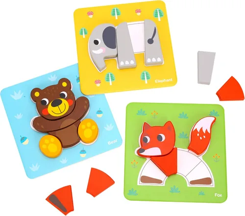 Vista 2 de Exclusivo juego de rompecabezas de Learning Curve My First Animals de Amazon para niños, multicolor
