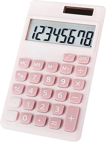 Vista 9 de Pequeña calculadora básica linda para niños, calculadora azul claro tamaño mini bolsillo