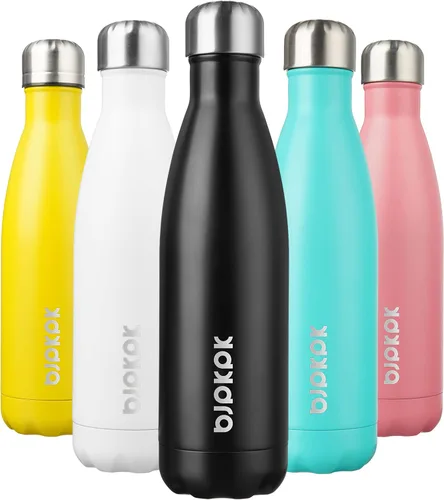 Vista 87 de [Usado] BJPKPK Botella de agua pequeña aislada de 12 onzas, frasco a prueba de A-azul