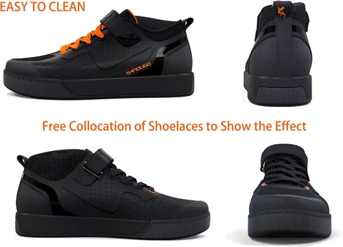 Vista 3 de Zapatos de ciclismo MTB Mountain Bike SPD para hombre, adecuados para ciclismo de montaña DH Enduro, compatibles con todos los pedales de 2