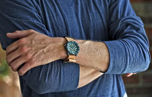 Vista 5 de Da Luca HECHO EN USA Horween Correa de reloj militar (hebilla de PVD) 0.709 in 0.787 in 0.866 in 0.945 in 1.024 in Essex Dublin Chromexcel Cuero