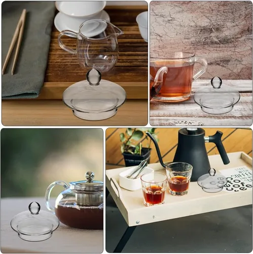 Vista 8 de UPKOCH Tea Steeper Tea Steeper - Juego de 4 tapas de vidrio para tetera, tapas de filtro de té, tapas para Steepers de té, piezas de repuesto