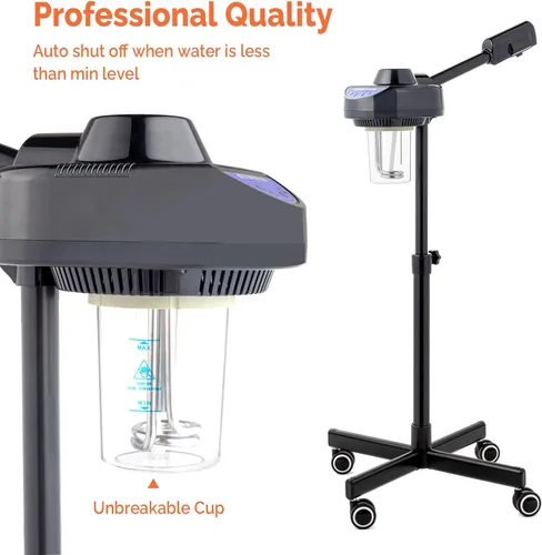 Vista 5 de OmySalon Estetician Steamer - Vaporizador facial profesional, vaporizador facial con niebla de ozono caliente para salón de belleza, spa, hogar