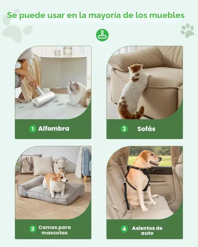 Vista 6 de Removedor de pelo de mascotas, herramienta de eliminación reutilizable para gatos y perros