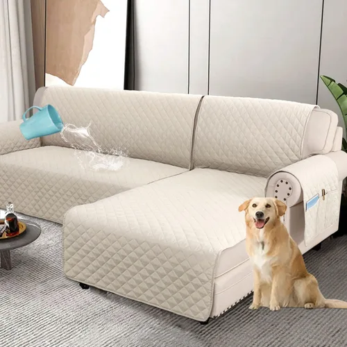 Vista 11 de H.VERSAILTEX Fundas de Sofá Seccional 100% Impermeables de 2 Piezas Fundas de Sofá en Forma de L Lavables para Perros Antideslizantes