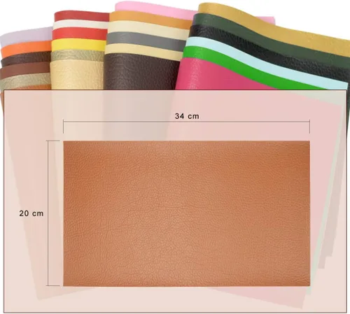 Vista 2 de ZIIYAN 24 piezas de 8 x 13.4 pulgadas (7.9 x 13.4 in) hojas de piel sintética de colores para tapicería y manualidades para hacer bolsas, sombreros