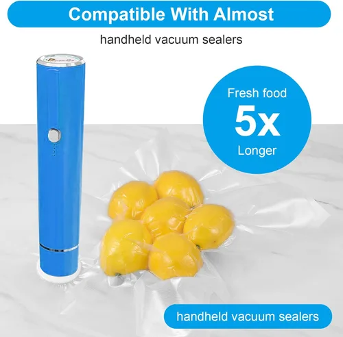Vista 4 de 40 bolsas selladoras al vacío para alimentos con válvula de aire, bolsas reutilizables para Sous Vide (20 L+20 pequeñas)