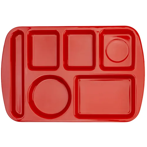 Vista 17 de G.E.T. Bandeja escolar para cafetería con 6 compartimentos, para zurdos, 10 x 14 pulgadas, verde bosque (paquete de 4)