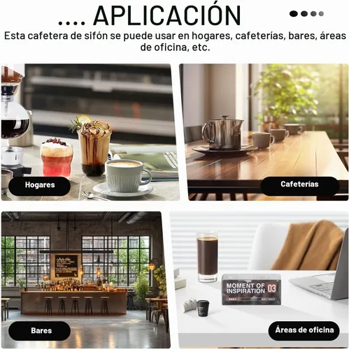 Vista 7 de YUCHENGTECH Cafetera de sifón de mesa de vidrio con olla de sifón de vidrio técnica de vacío (3 tazas (360ml))