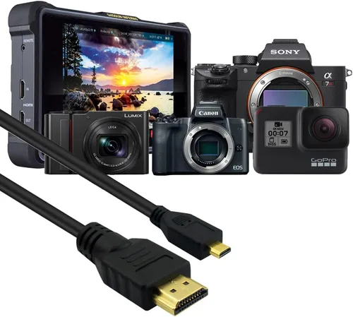 Vista 2 de CBUS Cable HDMI a Micro HDMI de 5 pies para GoPro Hero, Canon EOS M50 M5 M6 M100, Panasonic LUMIX ZS200 G85 GX850 FZ80 ZS70 LX10 GX85 FZ300 G7 GX8