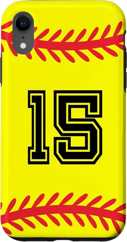 Vista 9 de Funda para iPhone 12 mini jersey de softbol número 15