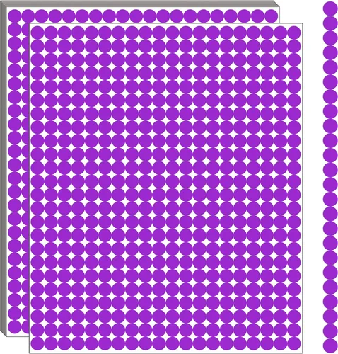 Vista 12 de Calcomanías de punto negro, 1/4 de pulgada, 10000 etiquetas adhesivas