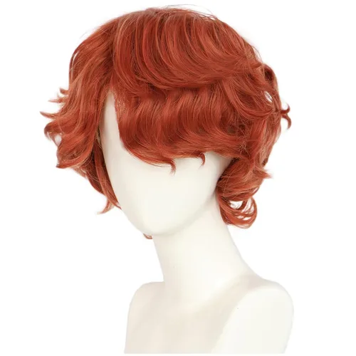 Vista 3 de Peluca naranja para hombre, estilo desordenado, corto, esponjoso Jengibre