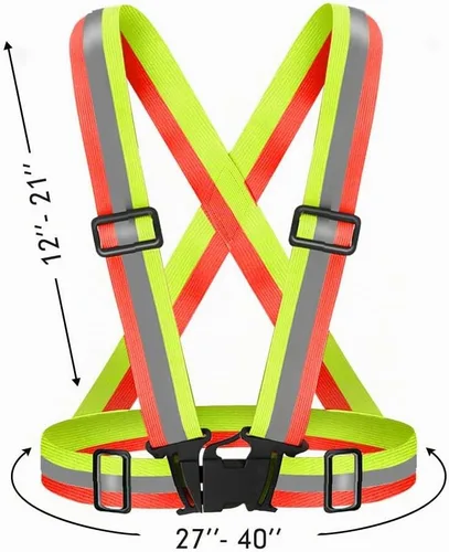 Vista 3 de Reflective Vest Running Gear High Visibility Safety Vest Strap for Night Portable Adjustable Reflective Vest,Ideal for