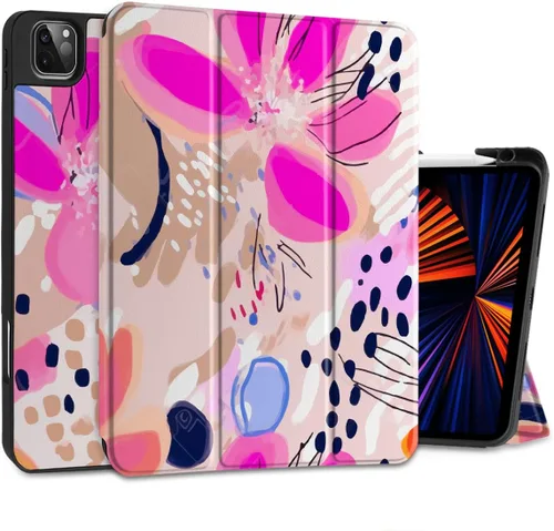 Vista 20 de DONGKE Funda para iPad Pro de 12.9 pulgadas 6ª generación 2022, soporte para lápiz integrado + soporte triple + encendido automático/apagado + funda