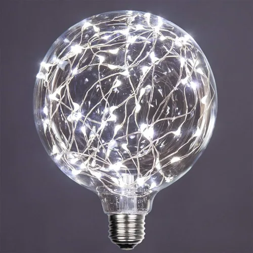 Vista 30 de Wintergreen Lighting LEDimagine - Bombilla de cadena de hadas, colgante de globo LED, bombilla ST64 con base E26 (dorado)