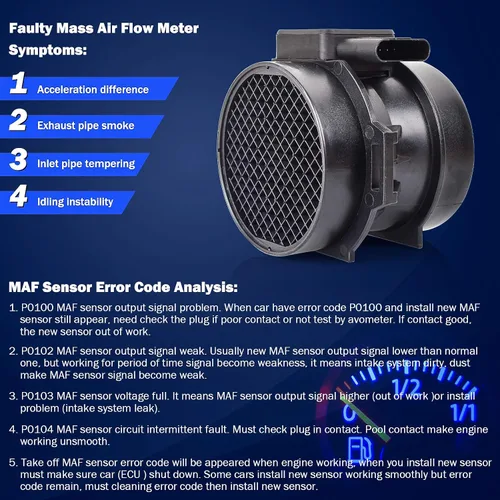 Vista 155 de Medidor de sensor de flujo de aire masivo MAF compatible con Ford con E-150 4.6L, 5.4L 2004-2014, para Ford E-150 Club Wagon 5.4L Reemplazo