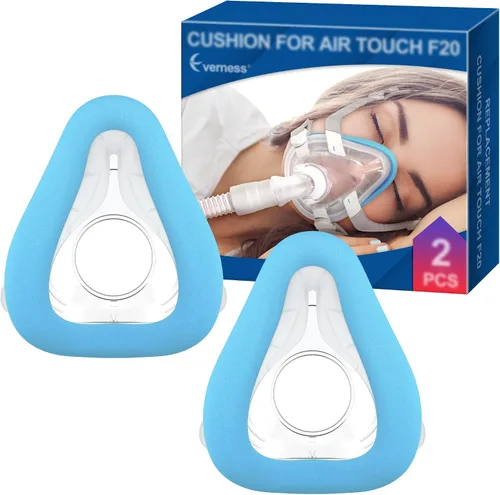 Vista 9 de 2 paquetes de almohadillas de espuma viscoelástica (S) para ResMed Airtouch F20 y Airfit F20, destacan sellado seguro y sin fugas con espuma Marrón