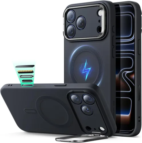 Vista 19 de ESR Funda para iPhone 13 Pro, compatible con MagSafe, protección de grado militar a prueba de golpes, soporte de anillo de cámara integrado, funda