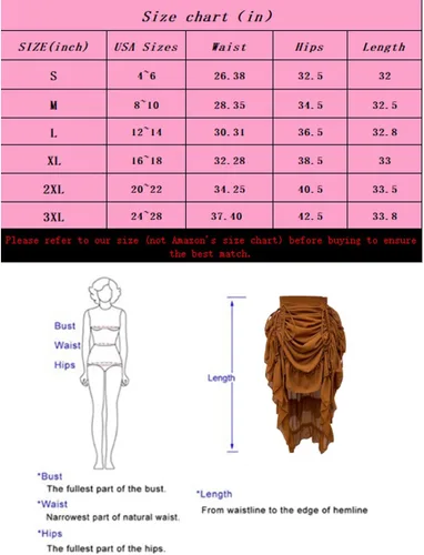 Vista 3 de PHOACE Falda pirata steampunk para mujer, faldas renacentistas