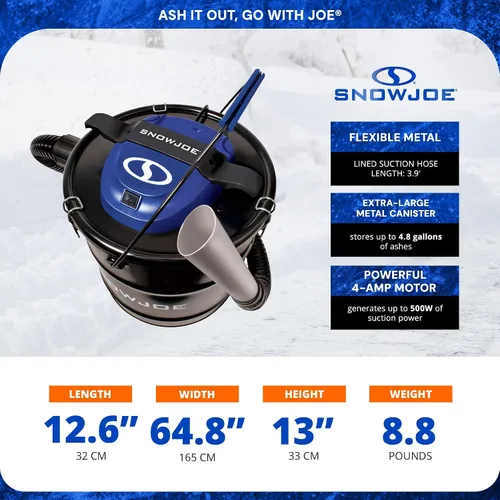 Vista 3 de Snow Joe ASHJ201. Aspiradora de ceniza de 4,8 Galones y 4 Amp