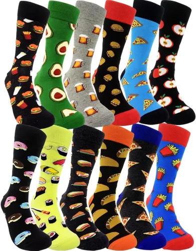 Vista 10 de HSELL Calcetines de vestir para hombre, diseños divertidos y locos, calcetines de algodón con patrón novedoso, regalos divertidos para hombres 12