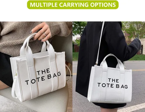 Vista 2 de Taiuloo The Tote Bag para mujer, bolso de mano de cuero con cremallera, bolsa de hombro para mujer, bolsa cruzada para oficina, viajes
