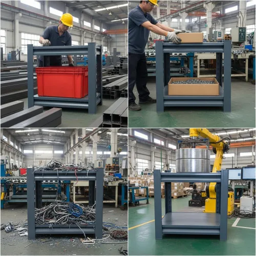 Vista 9 de Estantería de garaje resistente de 2 niveles, capacidad de 1,000 libras, estantería de almacenamiento de metal ajustable para garaje, cuarto