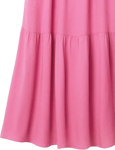 Vista 5 de Tienda Essentials - Vestido midi de verano para mujer, de sarga, fluido, escalonado
