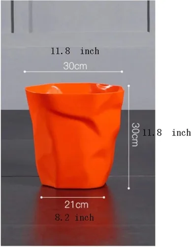 Vista 2 de Garbage Cans Garbage Cans, Wrinkle Plastic Trash Can,No Cover Barrel Shape Indoor Recycling Bins,3.1 Gallon Capacity Multiple Colour Basket