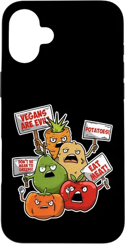 Vista 22 de iPhone 16 Veggie Protest Funny Sayings Vegetable Puns Vegan Jokes Gift Case