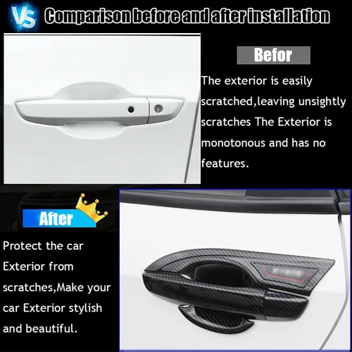 Vista 3 de Accesorios exteriores personalizados para Honda Civic Hatchback/Type R 2016 2017 2018 2019 2020 2021 ABS manija de puerta cubierta de tazón