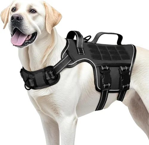 Vista 20 de Arnés para perro pequeño, arnés táctico resistente sin tirones, sin estrangulamiento, chaleco para mascotas fácil de poner y quitar con sistema