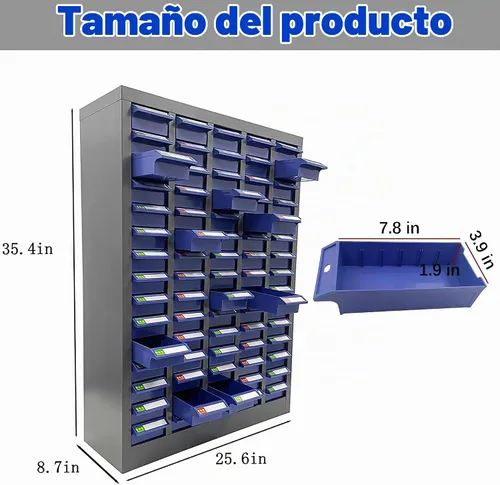 Vista 2 de TECHTONGDA Armario de almacenamiento de herramientas de pernos y tuercas, 75 cajones, gabinete de piezas contiene un kit surtido de estantes