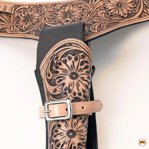 Vista 5 de Hilason Western Right Hand Gun Holster Rig 22 Cal Leather Cowboy