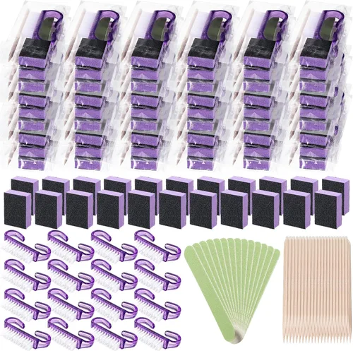 Vista 8 de 100 juegos 4 en 1 kit de manicura desechable a granel, negro