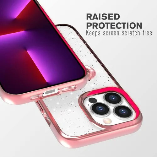 Vista 5 de VENA vLove - Funda transparente con purpurina compatible con Apple iPhone 13 Pro Max (6.7 pulgadas), diseño en forma de corazón