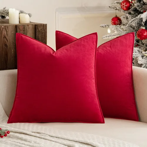 Vista 27 de MIULEE Paquete de 2 fundas de cojín decorativas de terciopelo suave, cuadradas, unicolor, para sofá, dormitorio, automóvil, 16 x 16 pulgadas