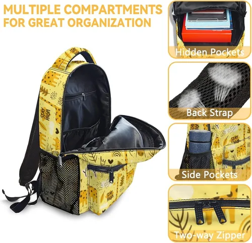Vista 6 de Linda mochila de jirafa para niñas y niños, mochila escolar de 16 pulgadas para niños y estudiantes, mochila Kawaii de gran capacidad, Jirafa -2