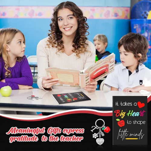 Vista 6 de Juego de regalo de agradecimiento al maestro, planificador inspirador y llavero para maestros con inicial para regalo de graduación del día